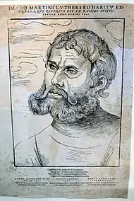 Martin Luther as Junker Jörg, woodcut by Lucas Cranach the Elder, 1522