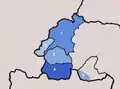 Map of the As Portelas region, the third region of Galicia irredenta.