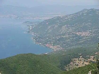 Peštani and surrounding area as seen from Galičica