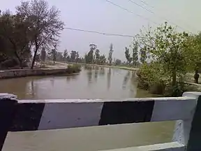 Gang canal irrigates fields of this tehsil, photo taken near Ganganagar from Ganganagar-Hanumangarh road.