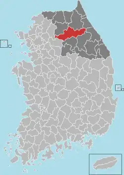 Location in South Korea