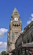 The clock tower designed by Kaiser Wilhelm II.