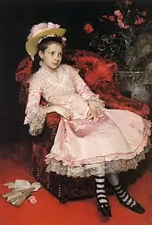 Portrait of a Young Girl in Pink Dress, Raimundo de Madrazo y Garreta