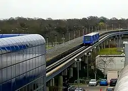 Train approaching North Terminal station in 2008; both train and station have since been replaced