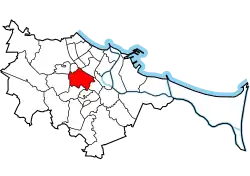 Location of Wrzeszcz Górny within Gdańsk