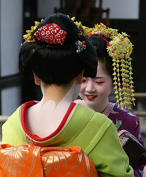 Image 132Two Geisha conversing near the Golden Temple in Kyoto, Japan (photo by Daniel Bachler) (from Portal:Theatre/Additional featured pictures)