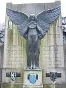 Genius of painting by Geo Verbanck, 1912, Monument in honour of the Van Eyck brothers - backside, Ghent, Belgium