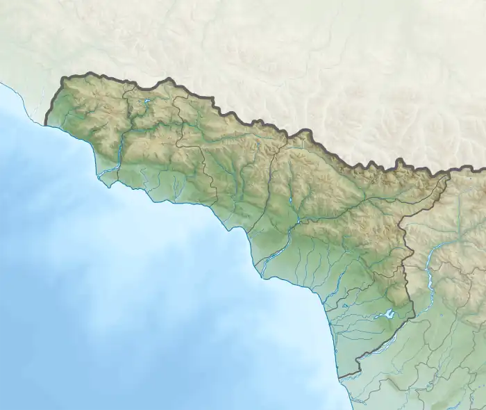 Map showing the location of Bichvinta-Miuseri Strict Nature Reserve