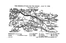 Disposition of German Forces for the final spring offensive, Marneschutz-Reims, 15 July 1918.  Three days later the Allies counter-attack at Soissons began.