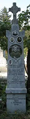 Grave in Ghencea cemetery, with Masonic symbol