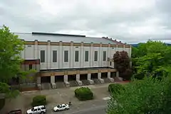 The facade of Gill Coliseum photographed in May 2008