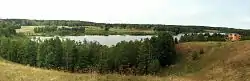 Panorama of the Girija village and lake from the Bernotai Hillfort [lt]