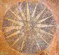 Mosaic depicting the Vergina Sun at the archaeological site of Gitanae