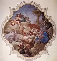 Selene and Endymion, fresco on ceiling by Giuseppe Antonio Orelli, circa 1730–1770, Palazzo Riva.