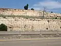 Road cut in the Glorieta Sandstone along I-25 near Bernal.