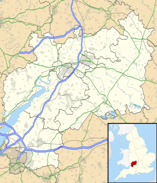 Map showing the location of Laverton in Gloucestershire