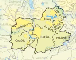 Map of Trakai district municipality