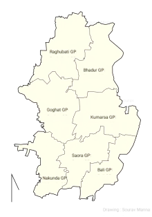 Goghat-I CD block map showing GP areas