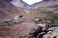 Outside Milarepa's Cave, about 10 km north of Nyalam Town