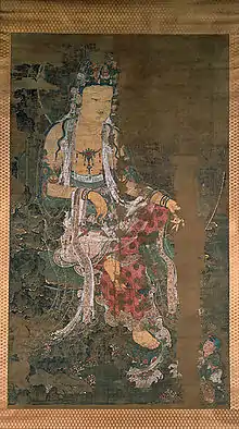 Korean painting of Avalokiteśvara. Kagami Jinjya, Japan, 1310 CE.