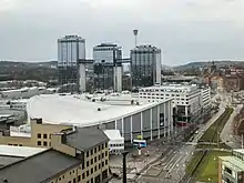 A hyperbolic paraboloid saddle roof: Scandinavium