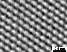 Scanning tunneling microscope image of graphite surface