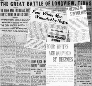 Black-and-white newspapers clippings