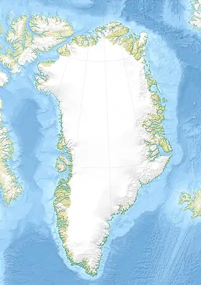 Map showing the location of Rink Glacier