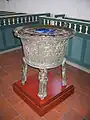 15th century bronze font in St. Peter's Church