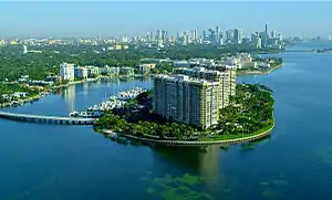 Grove Isle in Biscayne Bay in Miami