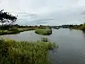 The railway bridges across the Guden River, just outside the city.