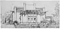 Drawing of the design for an office building for Guenzel & Drummond, ca. 1912