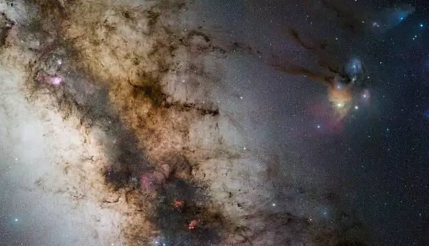 The Milky Way between Sagittarius and Scorpius: the Pipe Nebula is visible slightly above and left of center.