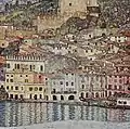 Painting of Malcesine harbour by  Gustav Klimt, 1913. Destroyed by fire at Schloss Immendorf, 1945.