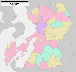 Location of Gyokutō in Kumamoto Prefecture