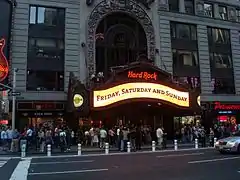 Hard Rock Cafe located on Broadway in the heart of Times Square