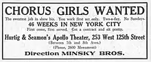 Advertisement for Hurtig and Seamon's Apollo Theater in 1928