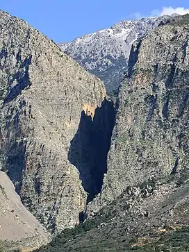 The Ha Gorge, located in the Thrypti mountains east of the isthmus