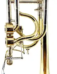 Two independent Hagmann valves on a Thein bass trombone