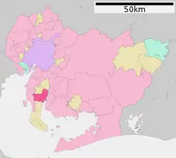 Location of Handa in Aichi Prefecture