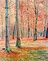 Autumn beech forest (oil on ply wood, 1921)