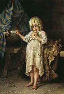 The Little Baby-Sitter, in 1880 by Khariton Platonov, Russia.