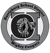 Harrisburg School District logo with Cougar mascot