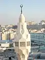 Upward- and downward-facing muqarnas on the minaret of the Hatem Mosque in Alexandria