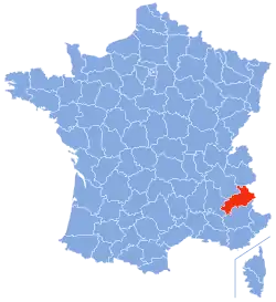 Location of Hautes-Alpes in France