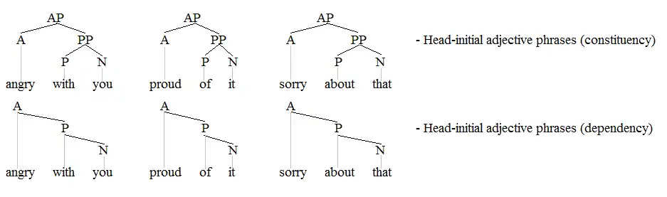 Head-initial adjective phrases