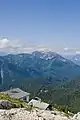 View from Heimgarten. Foreground: the Heimgarten Hut