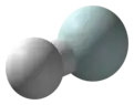 Ball and stick model of the helium hydride ion