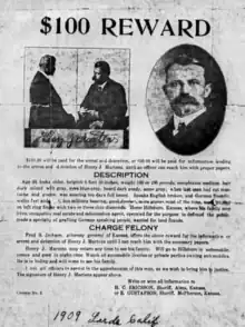 Wanted poster for Henry J. Martens