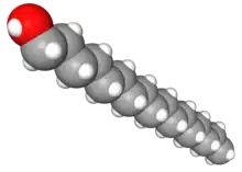 Space-filling model of 1-heptadecanol